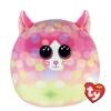 TY Squish A Boos - 10 Inch Sonny Cat with pink pattern Squish